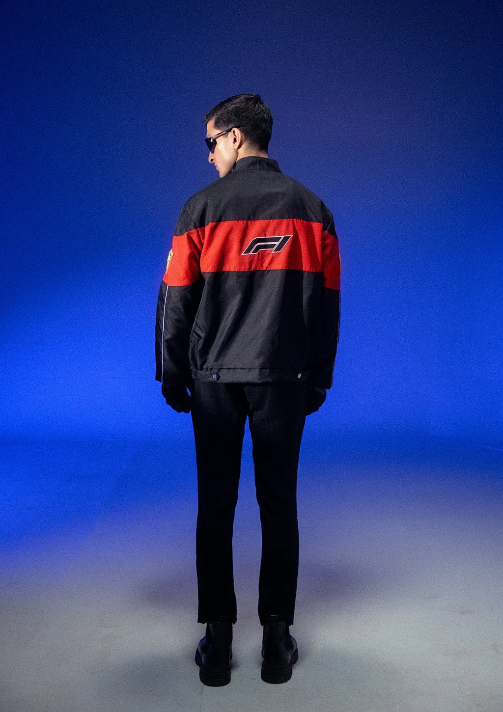 Luxus® Unisex Black & Red Racer Jacket