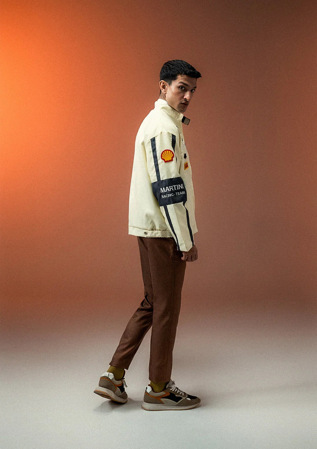 Luxus® Unisex Apex Racer Beige & Grey Racer Jacket