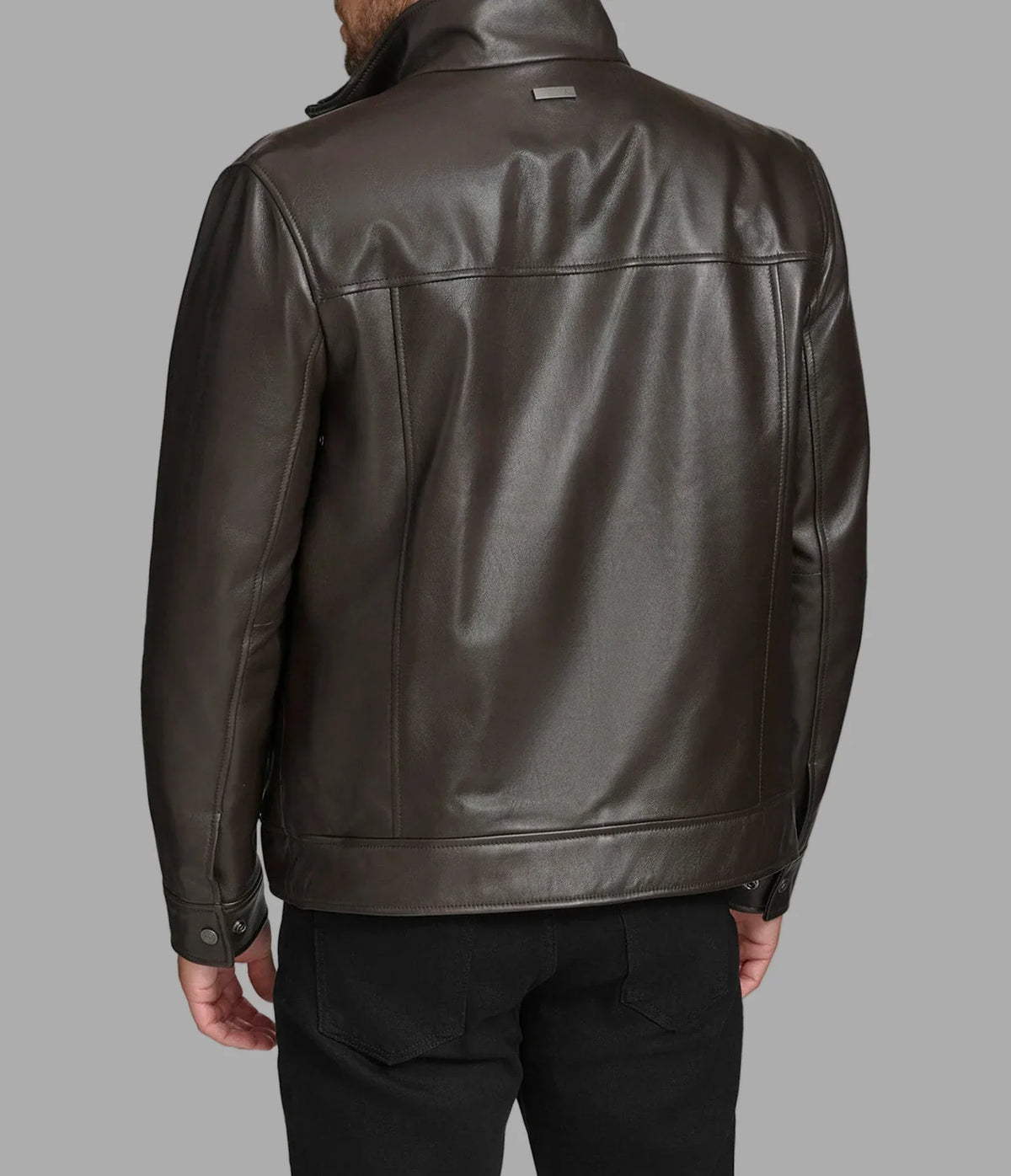 Luxus® Winton Leather Stand Collar Jacket