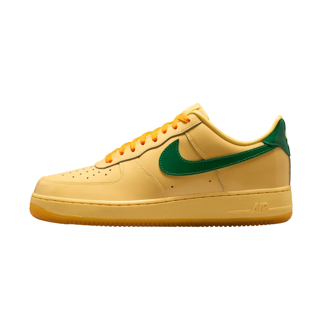 Nike Air Force 1 Low Patent Leather Topaz Gold Pine Green Edition
