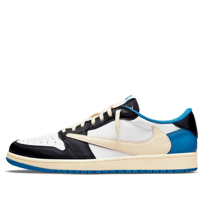 Fragment x Travis Scott x Air Jordan 1 Low – Sail / Black / Military Blue